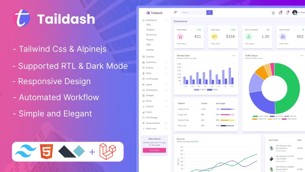 Taildash + Laravel Cover